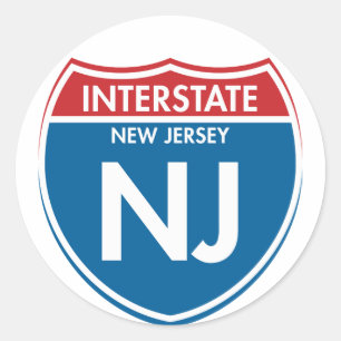 Sticker Rond NJ Interstate New Jersey