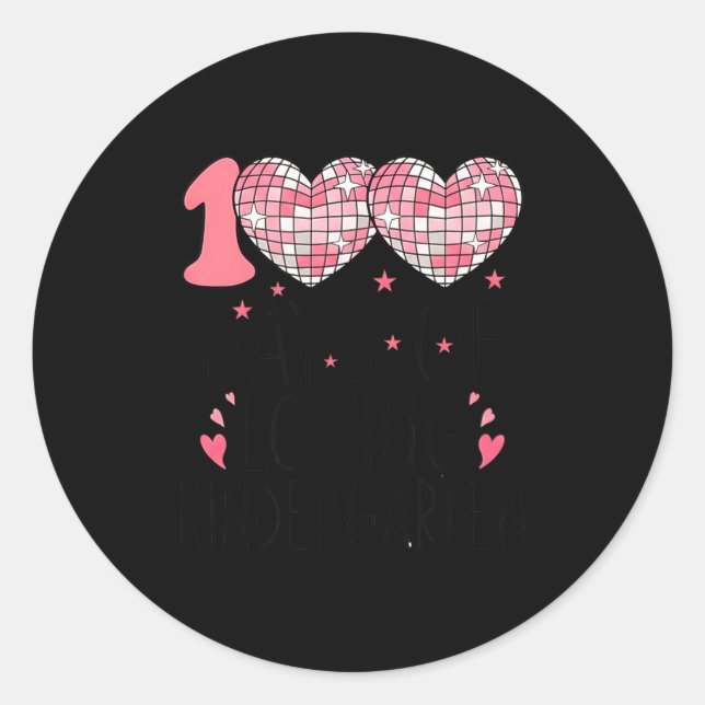 Sticker Rond Nk Heart Kindergarten Valentine 100 Days For Girl  (Devant)
