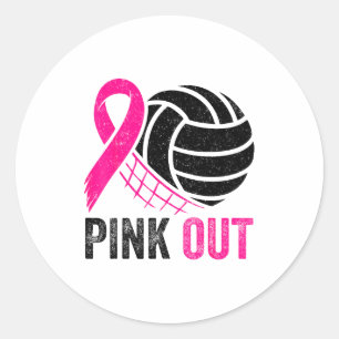 Sticker Rond Nk Out Volleyball Sensibilisation au Cancer du Sei
