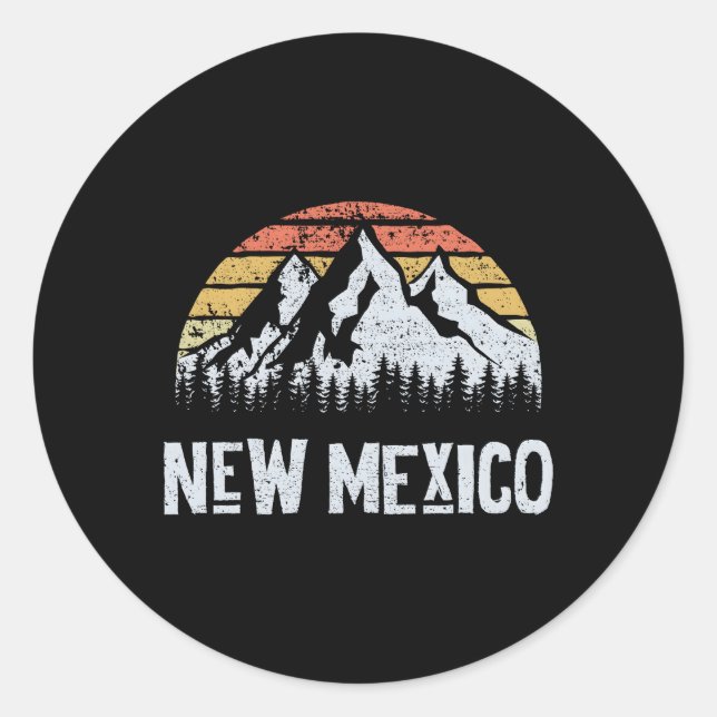 Sticker Rond Nm New Mexico Mountain State (Devant)