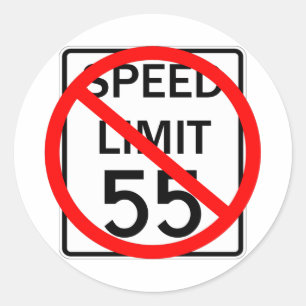Sticker Rond No 55 mi/h Speed Limit Sign