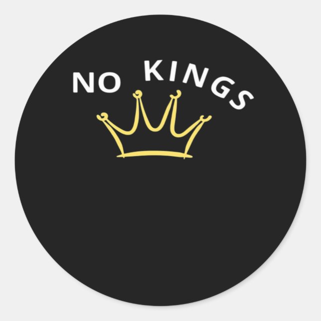 Sticker Rond No Kings Classic Retro Cool Style (Devant)
