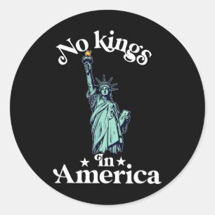 Sticker Rond No Kings In America Flag Protest Save Democracy 17