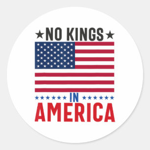 Sticker Rond No Kings In America Flag Protest Save Democracy 4