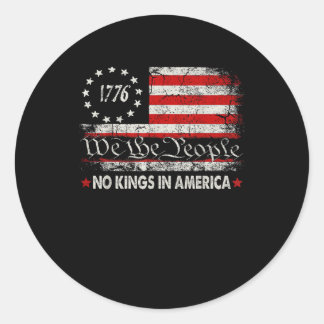 Sticker Rond No Kings In America We The People Retro Cool