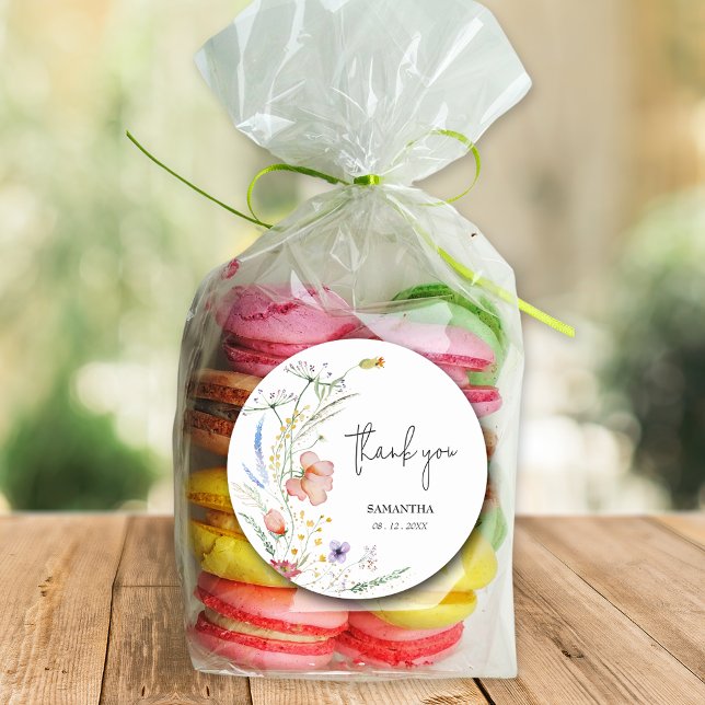 Sticker Rond Noce de Fleurs Sauvages (Créateur téléchargé)