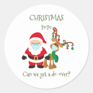 Sticker Rond Noël 2020 Pouvons-nous recommencer ?