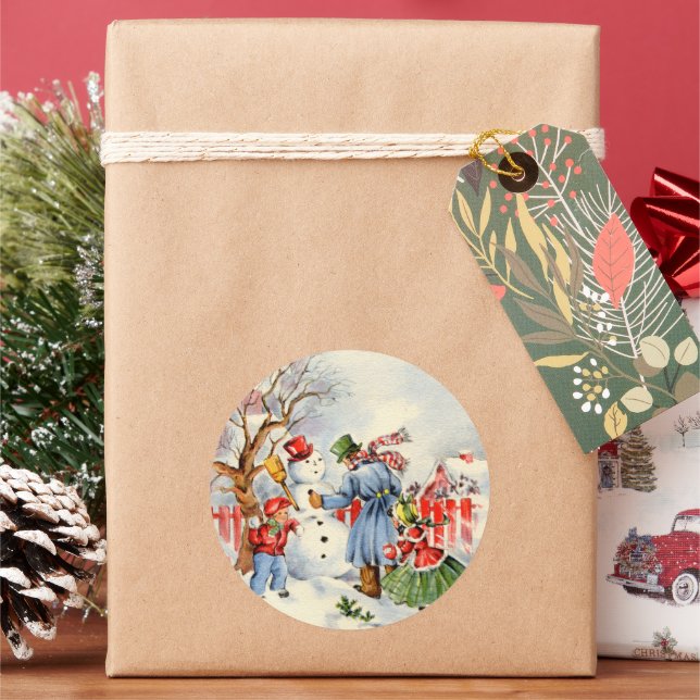 Sticker Rond Noël à la famille (vacances)