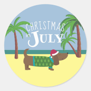 Sticker Rond Noël à la fête de juillet