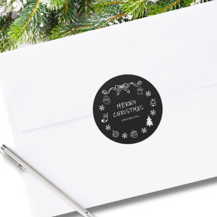 Sticker Rond Noël à la main de Whimsical