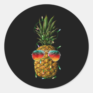 Sticker Rond Noël à l'ananas en juillet Noël à l'ananas