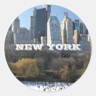 STICKER ROND NOËL À NEW YORK