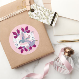 Sticker Rond Noël aux colibris