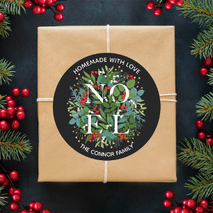 Sticker Rond NOEL Baies de Houx Noël Maison