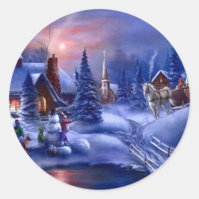 Sticker Rond Noël blanc (Devant)