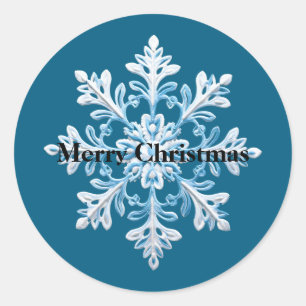 Sticker Rond Noël blanc bleu