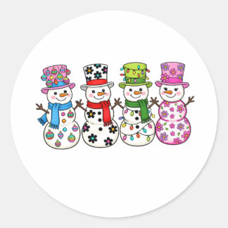 Sticker Rond Noël bonhomme de neige Prépa