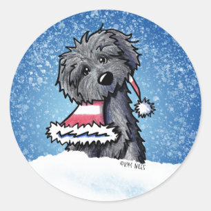 Sticker Rond Noël Bouvier des Flandres
