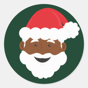 Sticker Rond Noël Brown de Père Noël noire