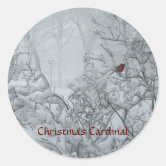 Sticker Rond Noël cardinal