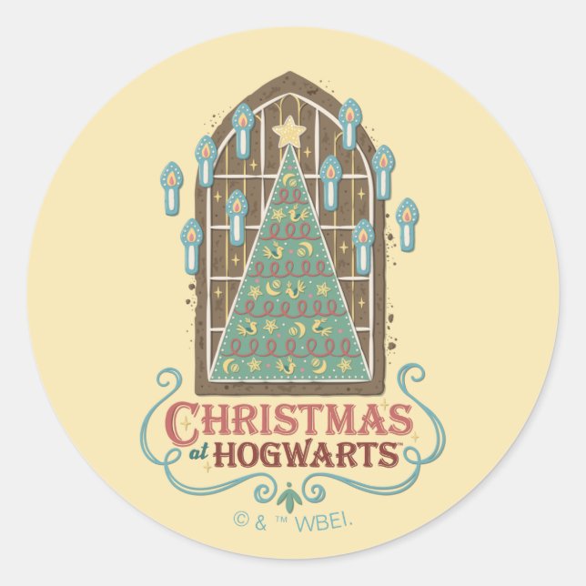 Sticker Rond Noël chez HOGWARTS™ - Graphique de cookies (Devant)