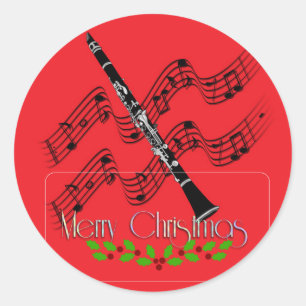 Sticker Rond Noël Clarinet, Joyeux Noël !