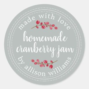 Sticker Rond Noël Confit de Cranberry Maison Peut Gris Tempête