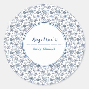 Sticker Rond Noël d'argent blanc