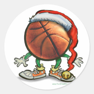 Sticker Rond Noël de basket-ball