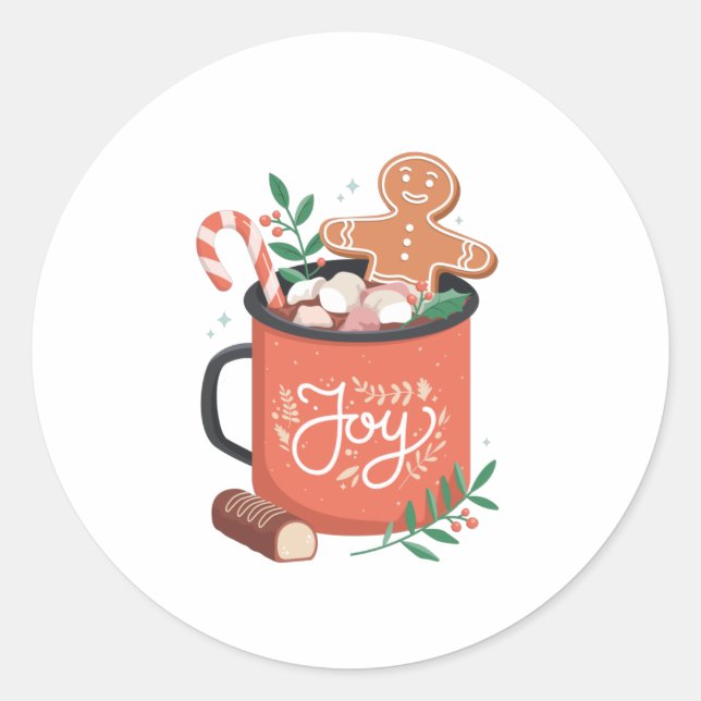 STICKER ROND NOËL DE CACAO CHAUD (Devant)
