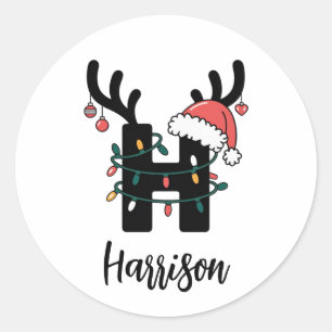 Sticker Rond Noël de famille monographique  Vacances personnali