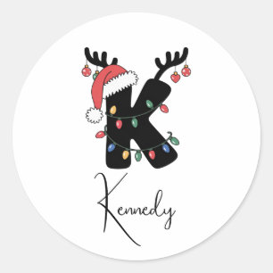 Sticker Rond Noël de famille monographique  Vacances personnali