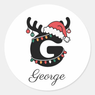 Sticker Rond Noël de famille monographique  Vacances personnali