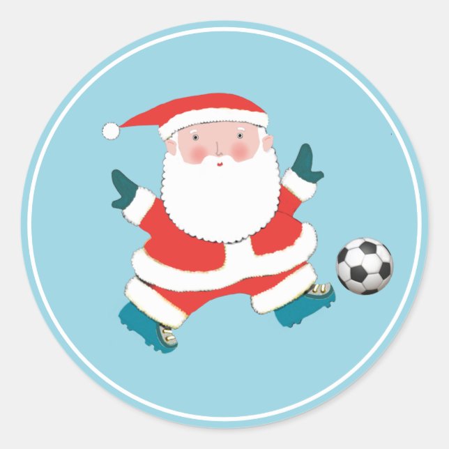 Sticker Rond Noël de football Père Noël (Devant)
