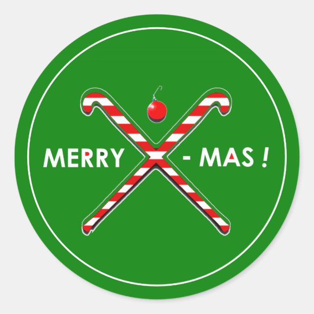 Sticker Rond Noël de hockey sur gazon (Devant)
