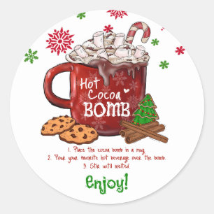 Sticker Rond Noël de la bombe de cacao chaud