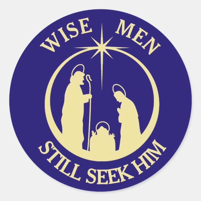 Sticker Rond Noël de la Nativité des hommes (Devant)
