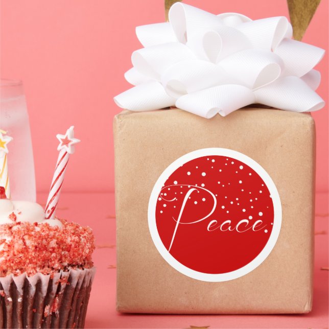Sticker Rond Noël de la Paix Rouge (Fête)