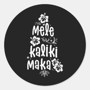 Sticker Rond Noël de Mele Kalikimaka vacances de Noël hawaïenne