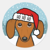 Noël de mignon Dachshund Père Noël Wiener Chien