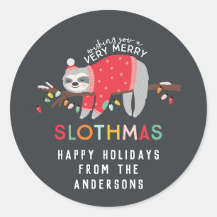 Sticker Rond noël de paresse coloré