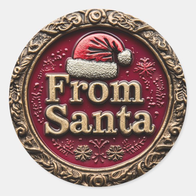 Sticker Rond Noël de Père Noël (Devant)