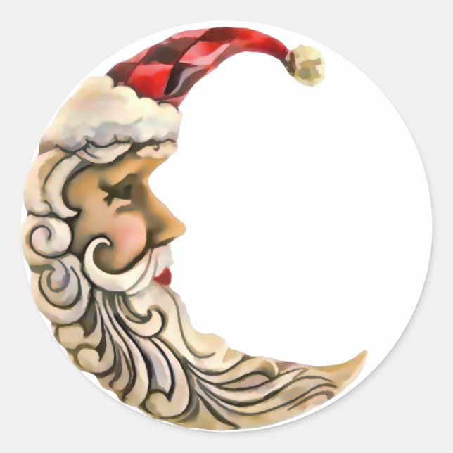 Sticker Rond Noël de père Noël Moon (Devant)