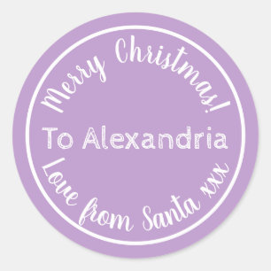 Sticker Rond Noël De Père Noël Personnalisé Purple Lilac