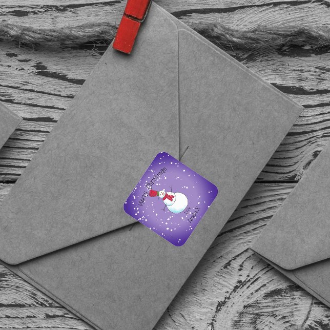 Sticker Rond Noël de Snowman personnalisé (Créateur téléchargé)