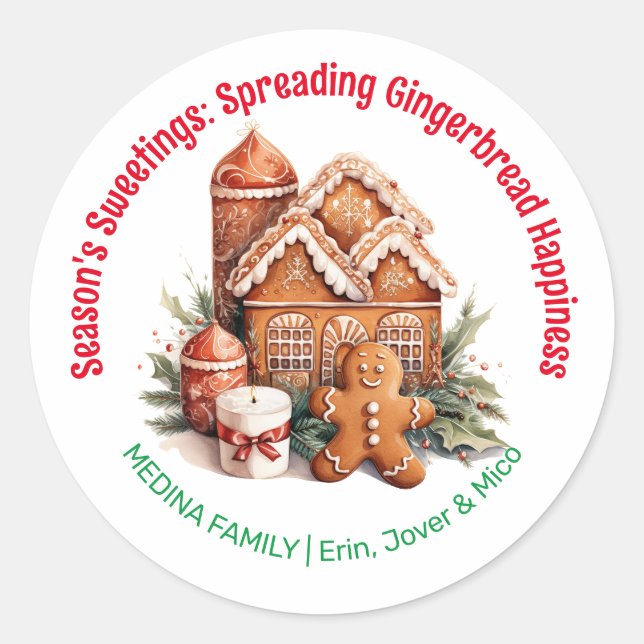 Sticker Rond Noël des Gingerpain de la saison (Devant)