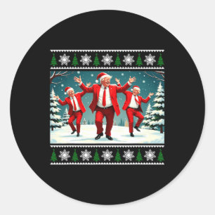 Sticker Rond Noël Donald Trump Président 2024 Dancing Funn