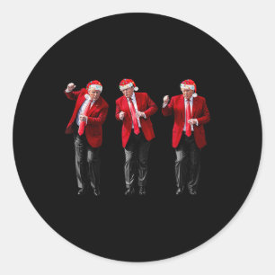 Sticker Rond Noël Donald Trump Président 2024 Danse