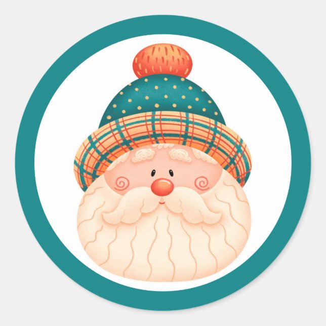 Sticker rond Noël du Père Noël (Devant)