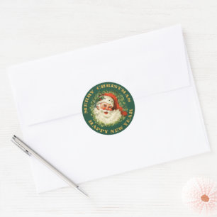 Sticker Rond Noël du Père Noël à l'ancienne